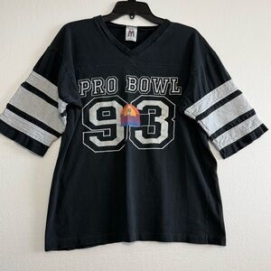 Vintage Pro Bowl 93 Graphic T-shirt 1992 Preshrunk Cotton Black USA Size L